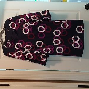 Trina Turk knee length and bell sleeve dress